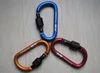 Thickened diameter 8CM Aluminum Alloy D Styles Climbing Button With Lock Carabiner Keychain Hanging Hook Camping Backpacking Buckle
