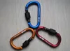 Tjockdiameter 8cm aluminium legering d stilar klättringsknapp med lås carabiner keychain hängande krok camping backpacking spänne