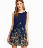 SheIn Casual Boho Autumn Dresses For Women Multicolor Round Neck Long Sleeve Floral Print Straight Chiffon Dress