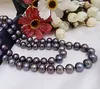 New Fine Pearls Necklaces Jewelry Charming 9-10mm natural tahitian black pearl necklace 20 inch212c