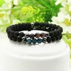 Atacado Barato Pulseiras 10 pçs / lote 6mm Grânulos De Pedra De Ágata Fosco Com Vermelho, Azul, Turquesa E Roxo Sedimentos Beads Pulseiras