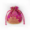 Happy Flower Silk Brocade Pouch Small Drawstring Jewelry Packaging Perfume Trinket Bag Empty Tea Candy Gift Bag Wedding Party Favo4424392