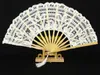 20 sztuk / partia Szybka Wysyłka 27 cm White Handmade Składane Vintage Haftowane Koronki Ręka Wentylator Wedding Bride Fan Dance Fan