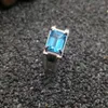 Luxe Silver Topaz Ring 7 * 9mm Emerald Cut Natural Light Blue Topaz Gestempeld 925 Sterling Silver Man Ring Christmas Gift