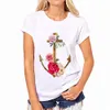 Commercio all'ingrosso-XS-3XXL! 2017 top tees maglietta corta da donna T-shirt con ancoraggio in barca Maglietta femminile in cotone vestiti da donna più blusa