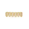 Grills New Custom All Iced Out Exclusive Luxury Top&Bottom Silver Gold Grillz Set Vampire & Classic Teeth for Women Men