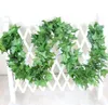 2,4m Konstgjorda gröna druvblad Övriga Boston Ivy Vine Dekorerad Fake Flower Cane 90 Leaves Partihandel Gratis Frakt HH08