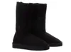 Moda Invierno Clásico Bota de nieve alta Diseñador Mujeres Botas cálidas Regalo de Navidad Zapatos de estilo simple al aire libre Castaño Gris Arena negra para mujer