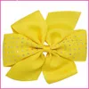 30pcs 6inch pinwheel 머리 나비 grosgrain 부티크 모조 다이아몬드 bowknot 키즈 헤어 액세서리를위한 헤어 클립