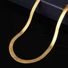 18k Real Gold Plated Necklace med "18K" Stamp Men smycken grossist Ny trendig chunky ormkedjan halsband 18 ''-28 ''