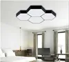 Nowoczesny Metal Hexagon LED Lampa Wisiorek Minimalizm Akrylowe Twora Oświetlenie Fixury Do Garaż Supermarket Szkoła Office