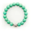 Trendy Turquoise Bracelet Handmade Buddha Beads Charm Beaded Bracelets Elastic Chain Bangle for Women Men Natural Stone Jewelry