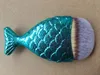 In stock Newest Mermaid fish Makeup Brush Powder Contour Fish Scales Mermaidsalon Foundation Shiny Brushs 5Colors 1432379