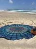 Geometrisk tryck strandhandduk med tofs rund badad handduk svart vit zigenare tapestry vägg hängande kast handduk picknickmatta