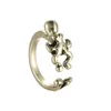 Everfast Wholesale 10pc/Lot Punk Style Zabawny regulowany pierścień ośmiornicy, 3D Animal Rings Antique Srebrny Brązowy Punk Retro styl dla mężczyzn Women Party Jewlery