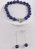 8mm Egyptian Lapis Lazuli Round Beads necklace bracelet earrings Jewelry set