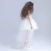 Haute qualité robe de mariée fleur fille soirée soirée robe longue blanche pour enfants princesse 3-12 ans robes de fille pour enfants
