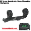 GE Jagen Rifle Scope Mount 25mm / 30mm Diameter Ringen AR15 M4 M16 met geïntegreerd bubbelniveau Fit Weaver Picatinny Rail Short-versie zwart