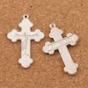 Emalia Jezus Crucifix Cross Charms Zawieszki 70 sztuk / partia 21x33.5mm Antique Silver Moda Biżuteria Fit Bransoletki Naszyjnik Kolczyki L424