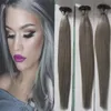 Extensions de cheveux gris u-Tip Hair 300g 300s pointe de bâton de kératine pré-collée cheveux humains