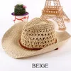 cappelli di paglia cappello di paglia per donne e uomini, cappello da sole estivo da spiaggia per gli amanti dei cowboy, cachi, caffè, beige