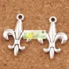 300 pcs/lot Iris Fleur-de-lis Fleur Charmes Pendentifs 12.5x18.7mm Antique Argent Charmes Bijoux DIY L387