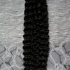 Naturfärg Mänskligt Hår Mikro Ring Loop Hårförlängningar Loop Micro Ringar Kinky 100g Brasilianska Kinky Curly Micro Bead Hair Extensions 100s