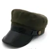 2017 Nieuwe Militaire Hoed Vrouwen en Mannen Snapback Hat Biker Truck Katoen Matches PU-krantenjongen Caps