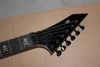 LTD KH 202 Kirk Hammett Signature Guitare électrique noire en détresse 24 frettes XJ Skull and Bones MOP Inlay Active EMG Pickups Black6127920