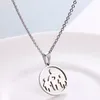 EVERFAST 10pc Lot Whole Family Love Pendant Stainless Steel Necklace O Chain Chokers Necklaces Sisters Friends Lucky Gift Jewelry 251z