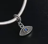 Fits Pandora Sterling Silver Turkey Eye Blue Evil Eye Beads Charms For Diy European Style Snake Charm Chain Fashion DIY Jewelry