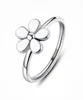 Märke Flower 925 Sterling Silver Darling Daisy Staplable Ring Vit emalj med vita emalj autentiska smycken