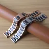 Cinturino nero con cinturino per orologio in oro rosa in acciaio inossidabile argento 20mm 22mm adatto per orologi intelligenti da uomo gear s2 s3 frontier234I