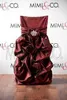 Custom Made 2017 Burgundy Draped Taffeta Chair Covers Vintage Romantic Chair Sashes Beautiful Fashion Wedding Decorations