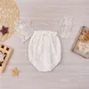 Mikrdoo Rahat Beyaz kızın Rompers Yaz Bebek Bebek Kız Çiçek Dantel Kelebek Kollu Romper Tatlı Kıyafet Prenses Giysileri