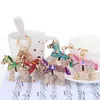 New Cute Crystal Horse Key chain Rhinestone Charms Pendant Purse Bag KeyRing Chain for Women Girl Birthday Gift 5 Color