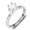 Mix 4 Stück 1 Los klassischer Feiertagsschmuck Krone weiß blau Feueropal 925 Sterling Silber Ringe für Feiertagspartygeschenk