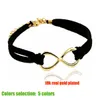 Trendig guld symbol charm armband för kvinnor enkel oändlighet armband kärlek armband sammet rep kedja par smycken gåva