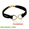 Trendy Gold Symbol Charm Bracelets for Women Simple Infinity Bracelet Love Bangles Velvet Rope Chain Couple Jewelry Gift