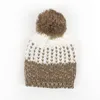 Atacado Chapéu Crochet Bebê Apuramento Chapéus Beanie Traje com Pelz Top Equipado Crianças Acessórios Chapéus de Inverno Chapéus Bonés De Malha zj-84