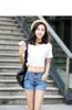 Free ship Denim shorts female high waist Women's Jeans was thin body three buckle trendy JW033 Womens Jean