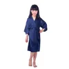 2017 Summer Girls Solid Rayon Silk Robe Sleepwear Lingerie Nightdress Pyjamas Satin Kimono Robe PJS Robe de peignoir 6pcs / Lot # 4027