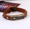 ICH LIEBE JESUS Charme Armbänder Punk Retro Leder Armreif Für Frauen Männer Party Club Mode Schmuck