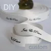 غلاف الهدية لفة سلسلة الحزام مخصص الشعار DIY Grosgrain شريط الحزام الحديد الفضة أو الذهب زفاف مخصصة