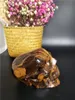 New product natural tiger-eye crystal skull Hand Carved tiger eye quartz skull for home decoration 1.12 kg