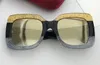 Дизайнерские женские квадрат 0083S Blue Avana Brown Gold Plaalte Sungrasses 55 -мм солнцезащитные очки бренда новые с Box8682581