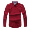 Wholesale 2017 new autumn and winter men's long sleeve 100% cotton shirt pure men casual fashion Oxford shirt social brand clothing