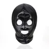 Máscara de cuero suave de PU capucha Bondage esclavo en juegos para adultos para parejas fetiche juguetes de coqueteo sexual para mujeres y hombres 4437727