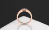 Yhamni Original Smycken Ring 18krgp Stämpel Rose Gold Rings 5mm 0.5 Carat Diamond Engagement Band Kvinnor Smycken R400