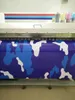 White Blue Camouflage Vinyl Wrap For Car / truck / Boat covering foil with air free Camo styling size 1.52 x 30m/Roll